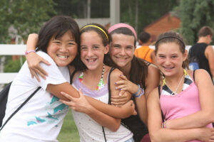 Campers friends enjoying a day at camp